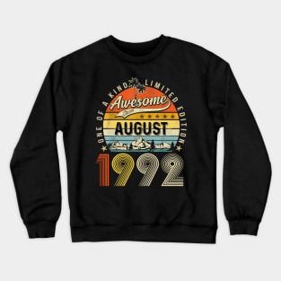 Awesome Since August 1992 Vintage 31st Birthday Crewneck Sweatshirt